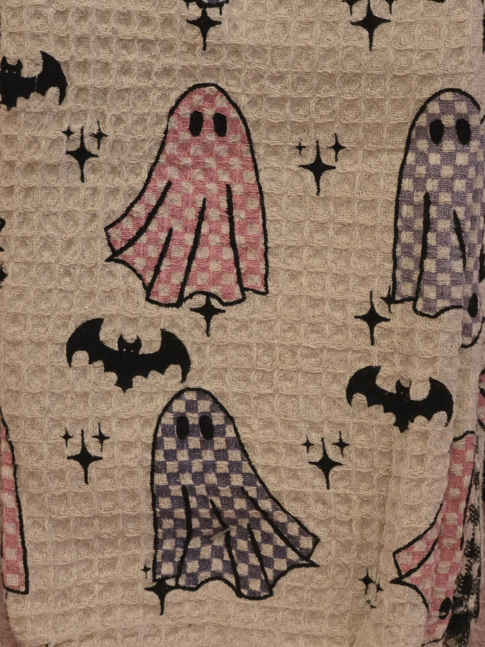 Goblin & Ghoul branded waffle weave Ghost And Bats kitchen towels
